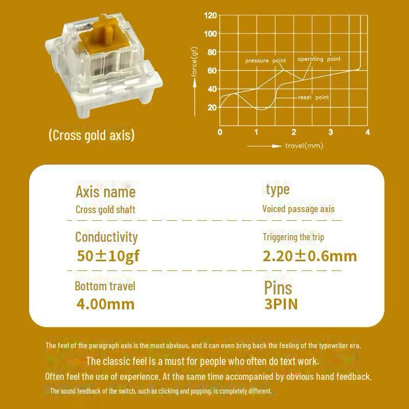 Пылезащищенный механический переключатель клавиатуры Gote - фиолетовый, синий, черный, красный, золотой, оранжевый, серебристый, с возможностью горячей замены, крестообразный штативный штифт.