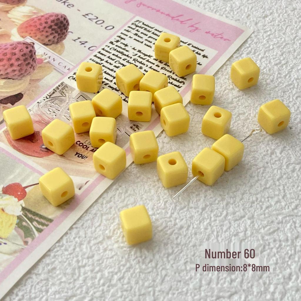 Квадратные акриловые бусины однотонного цвета: Аксессуары для украшений своими руками, цепочки для телефонов, заколки для волос и серьги