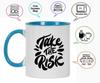 Inkdotpot 11 унций керамическая кофейная кружка Take The Risk Позитивные вдохновляющие цитаты Подарок для сотрудников, боссов, коллег