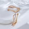 New Fashion Natural Zircon Hoop Earring For Woman  Rose Gold Color Simple Geometry Wedding High Quality Daily Jewelry
