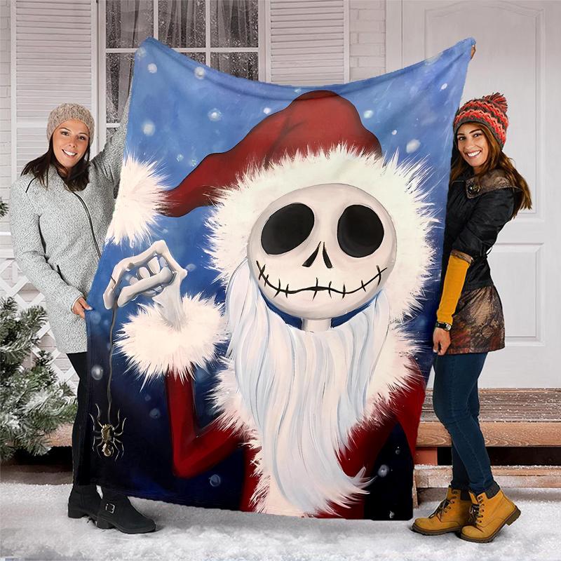 The Nightmare Before Christmas Theme Printed Blanket - Perfect for Couch, Bed, Travel & Outdoor Use | Machine Washable, Cozy & Durable.