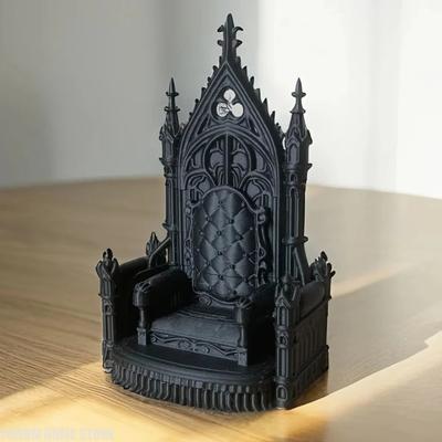 НОВЫЙ 3D-печатный трон в готическом стиле Изысканные узоры Крутой вид для кукольных фигурок 1/12 1/14 Домашний декор Декор для стола