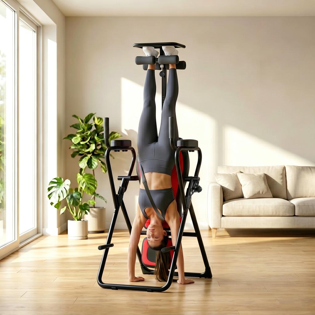 3-in-1 Inversion Bench Inversion Table with 3 Inversion Angles Push-Up & Pull-Up Bars Headrest