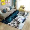3D белый тигр, лев, леопард, волк, коврик, ковер для гостиной, спальни, диван, коврик для украшения, детские игры, нескользящий напольный коврик