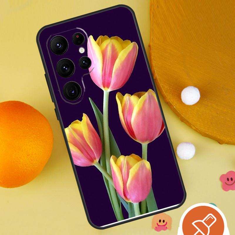 Tulip Flower Phone Case For Samsung Galaxy S25 Ultra S24 S22 S21 Ultra S9 S10 S20 Plus S23 FE Funda Cover