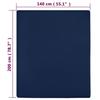 136234 vidaXL Drap-housse Jersey Bleu marine 140x200 cm Coton