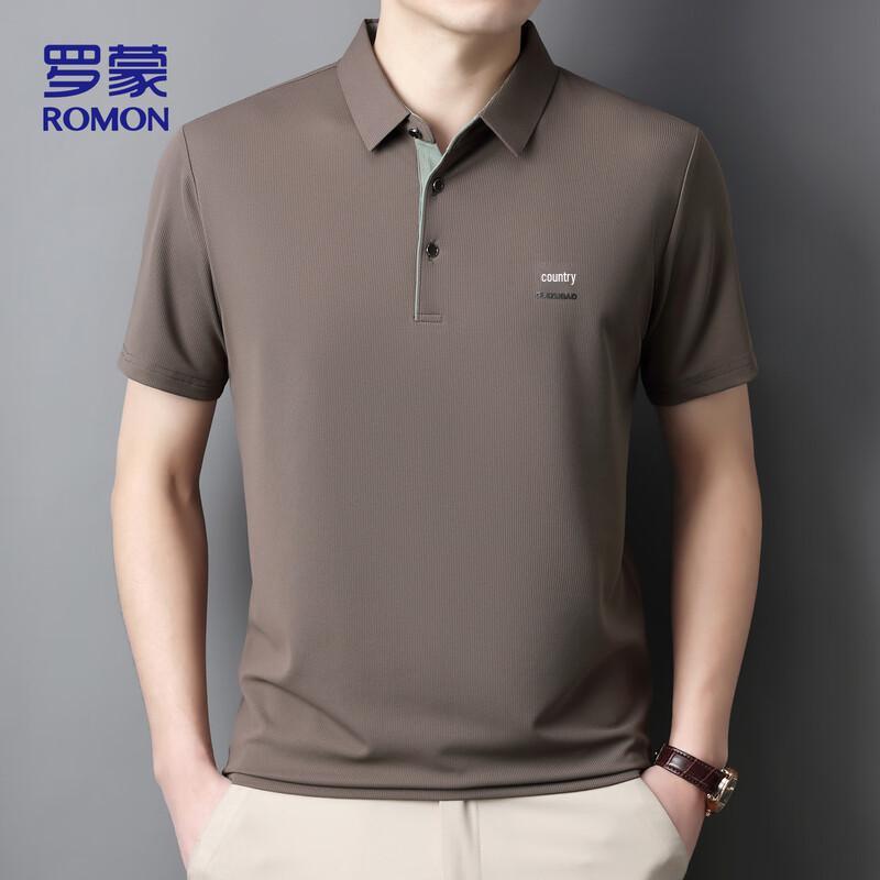 ROMON Men's Ice Silk Short Sleeve Polo Shirt
