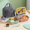 Portable Japanese Single-Layer Lunch Box - Microwave Safe, Sealed, with Compartments for Students or Salads