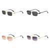 Unisex Metal Square Sunglasses With Gradient Grey Lenses For Street Style And Outdoor Activities