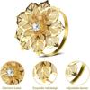 10pcs Napkin Rings Alloy Hollow Out Flower Napkin Holder Dinning Table Napkin Ring for Dinner Parties Wedding Banquet Family Gatherings Table Decor