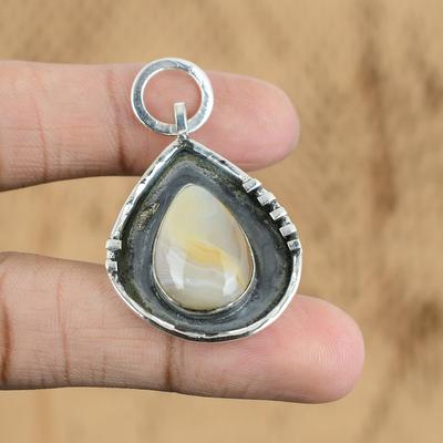 Подарок для женщин Подвеска Серебро 925 пробы Натуральный Ботсванский агат Драгоценный камень