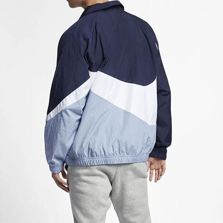 Nike Sportswear Contrasting Colors Large Logo Woven Stand Collar Jacket Blue Men's AR3133-451