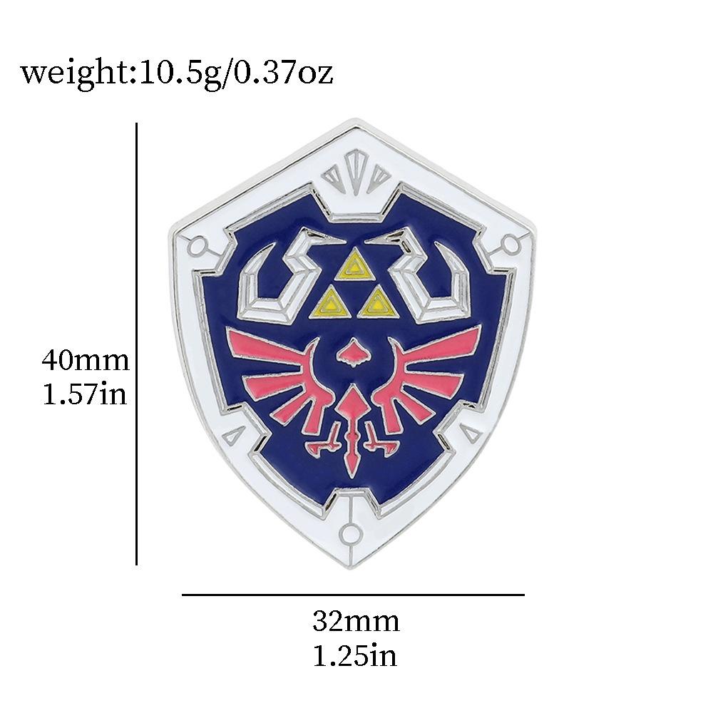 Legend Of Zelda Breath Of The Wild Metal Badge Pin Link's Kingdom Tear Shield