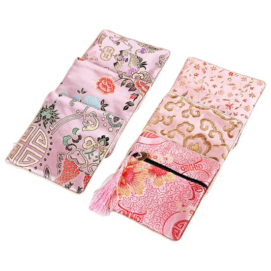 Great Super Soft Fabric Coin Bag Small Jewelry Embroidery Organizer Pouch for Office