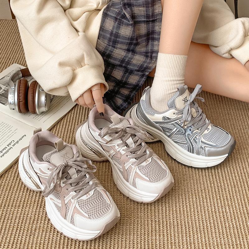 Trend American Retro Paris Show Feet Small Platform Dad Shoes Women's 2025 New Spring and Autumn Versatile Sports Shoes