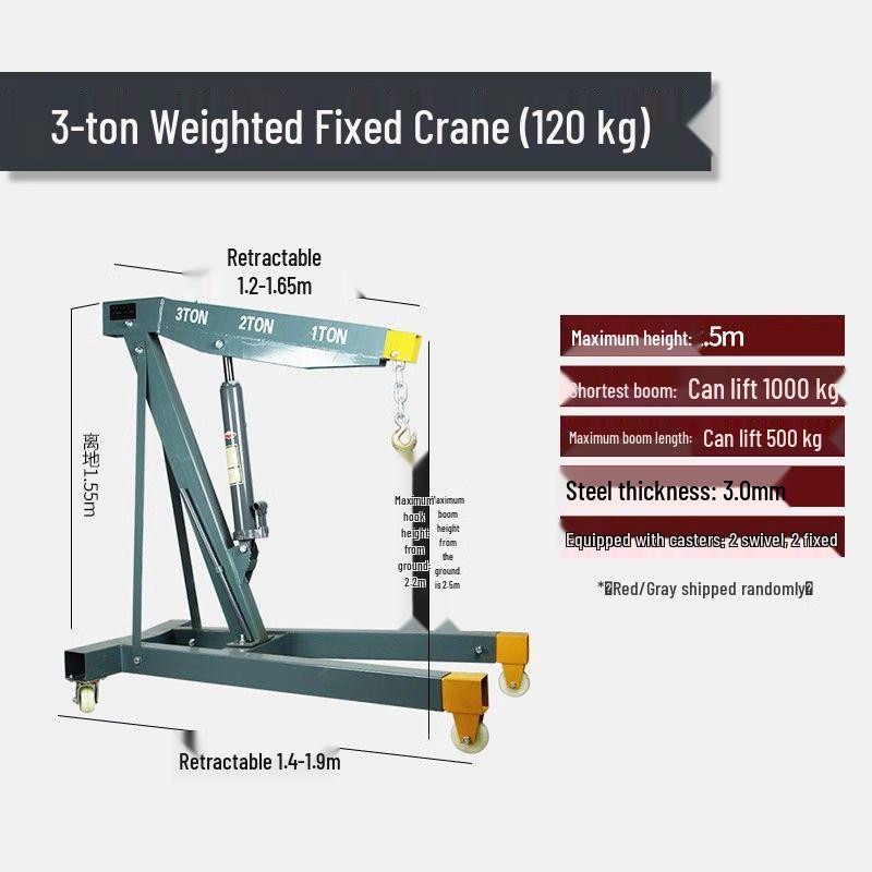 Hydraulic Engine Lifting Hoist & Rotating Mobile Crane for Auto Repair and Maintenance