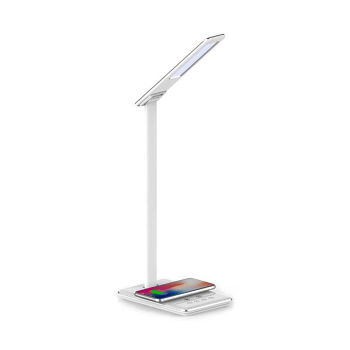 Lampe de bureau BRAYTRON LB145, blanc, 3en1, 5W, 500lm, IP20, chargeur induction