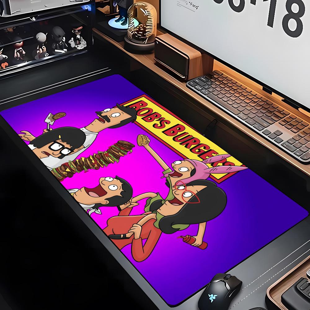 Мультяшная коврик для мыши B-Bobs Burgers XXL Геймерский Игровой ПК Компьютер Отаку Заблокированный край Сделай сам Индивидуальное фото Ноутбук Ноутбук Настольный коврик