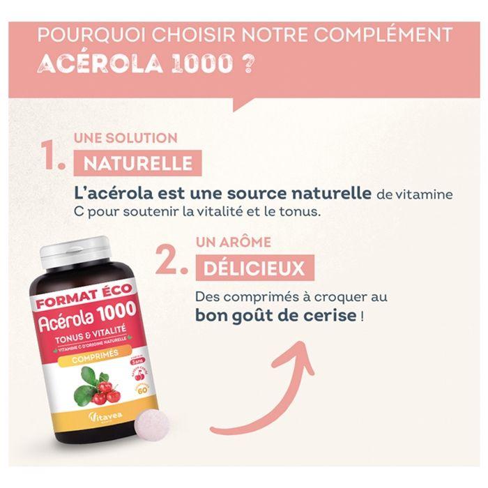 Vitavea Acérola 1000 goût cerise 60 comprimés