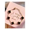 Vera Jewelery Black Clover Steel Bracelet