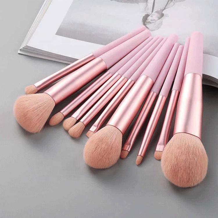 Makeup Brush Set Trade Assurance Foundation Case Shenzhen with Cylinder Factory Green Blush Pink 11pcs Opp Bag or Case or Box