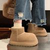 AJGS женские плюшевые ботинки для снега, новые зимние туфли на плоской подошве, хлопковая обувь, брендовая трендовая теплая повседневная и удобная женская обувь