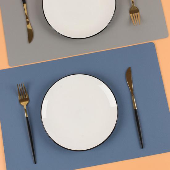 Rectangle Placemat Coaster Anti-scald Heat-Resistant Non-slip Waterproof Heat Insulation PVC Dishwasher Safe Dining Table Decoration Mat
