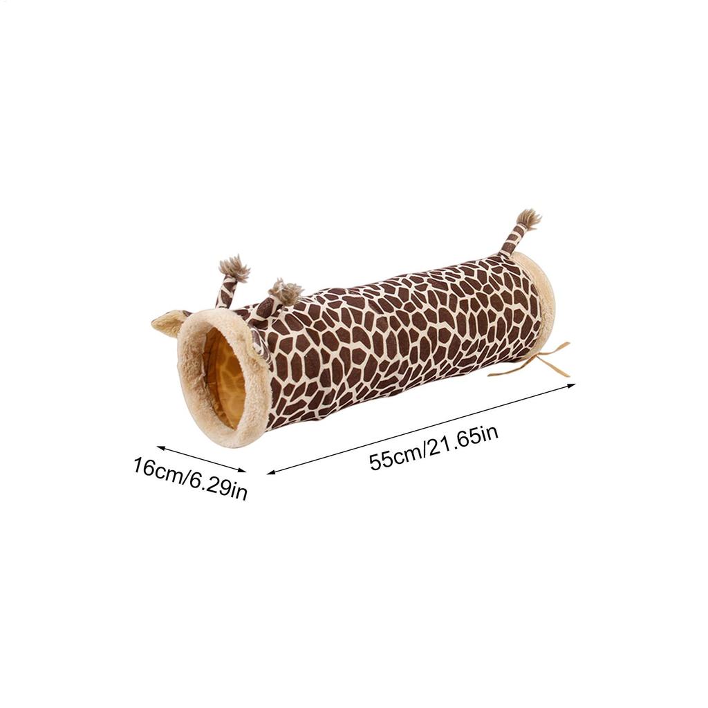 Hamster Tunnel Foldable Sleeping Shelter Enrichment Giraffe Design Warm Ferret Tube For Dwarf Bunny Hamster Hedgehog Ferret