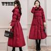 Зимние хлопковые пальто, женские длинные хлопковые куртки в национальном стиле, женская однотонная теплая утепленная ватная куртка