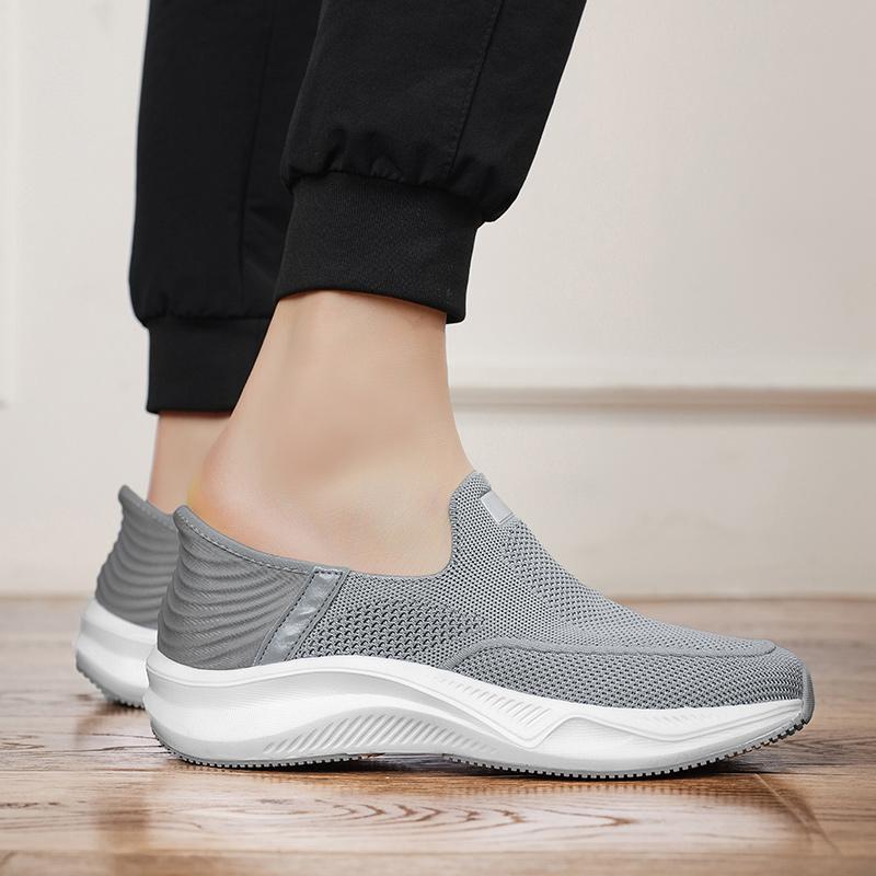 Новые удобные суперлегкие носки на толстой подошве с эластичной сеткой для полетов, мужские повседневные спортивные кроссовки для ходьбы