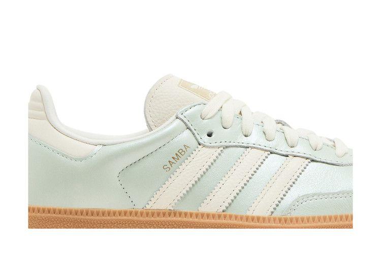 Женские кроссовки adidas Samba OG Linen Green Metallic (Женский) Лен-зеленый металлик/Белый/Кибер-металлик