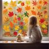 Thanksgiving Autumn Fall Leaves Window Clings Windows Doors Decorated with Maple Leaves Thanksgiving Glass Stickers Decoration