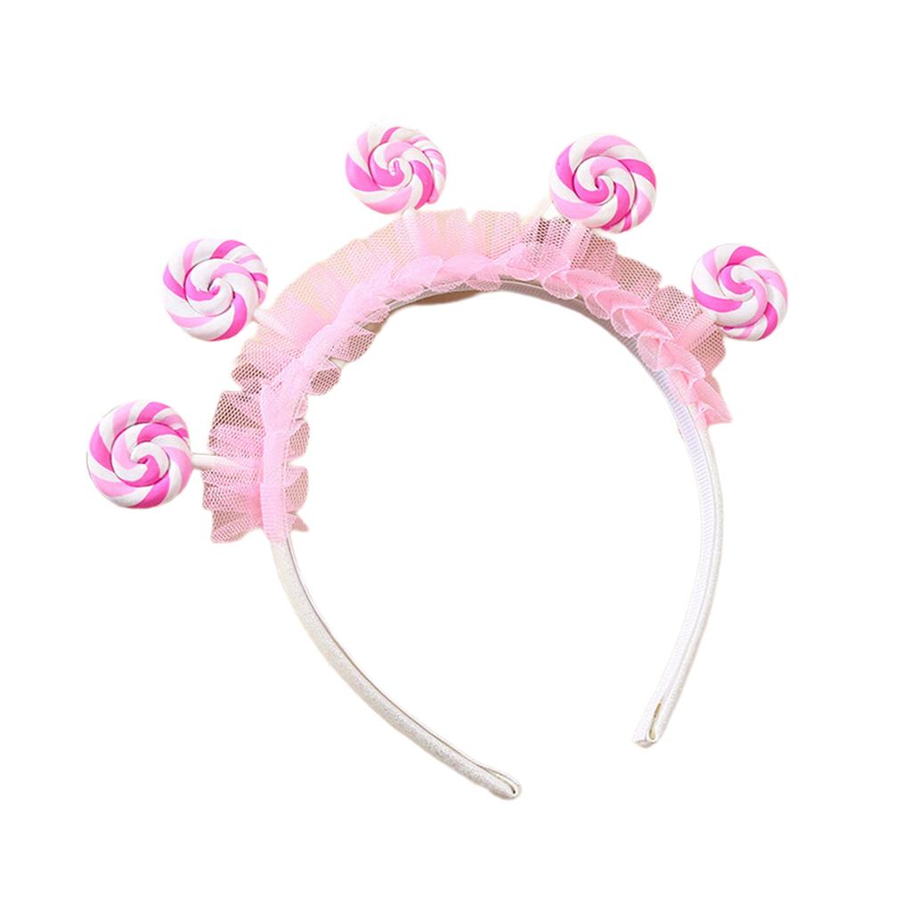Handmade Lollipop Headband Candy Girls Cosplay Accessories Ruffle Candy Headdress Masquerade Halloween Cosplay Party