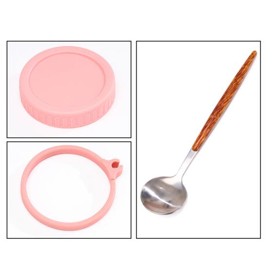 4 шт. стеклянные стаканчики Mason Cup для овсянки с крышками и ложками, герметичные банки