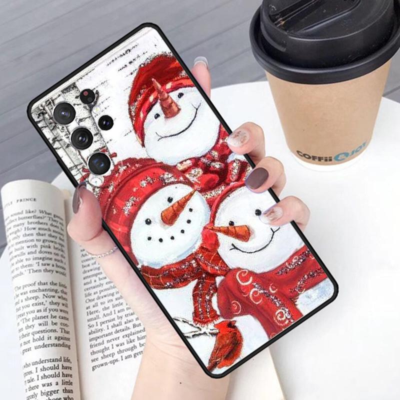 Чехол для телефона Рождественский Снеговик Пингвин Санта Олень Для Samsung Galaxy S24 S25 Ultra S21 S22 S10E Note 10 Plus 20 FE S23