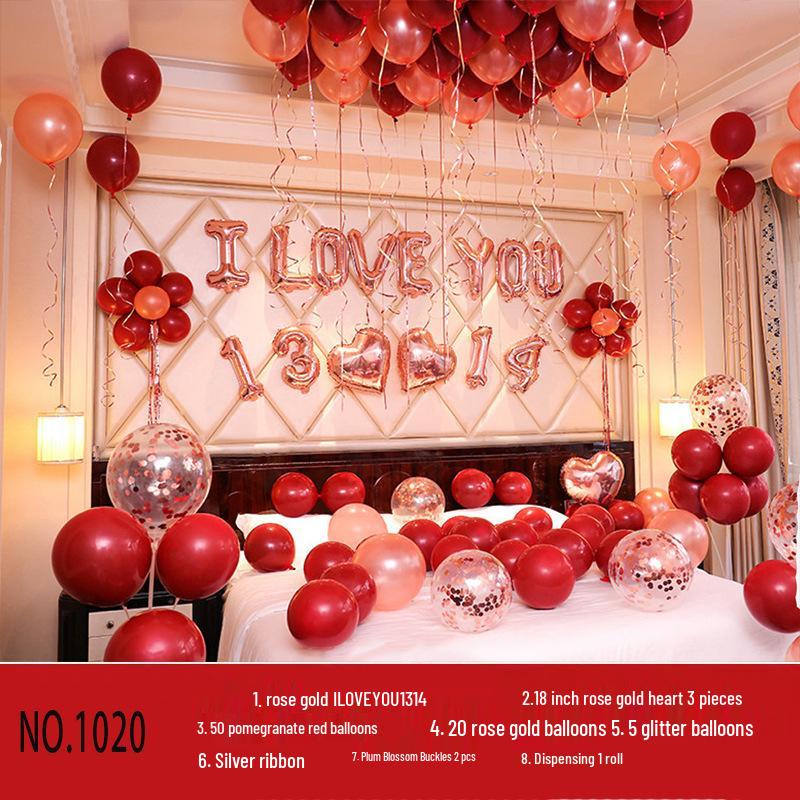 Набор свадебных воздушных шаров 'Рубиновый гранат'