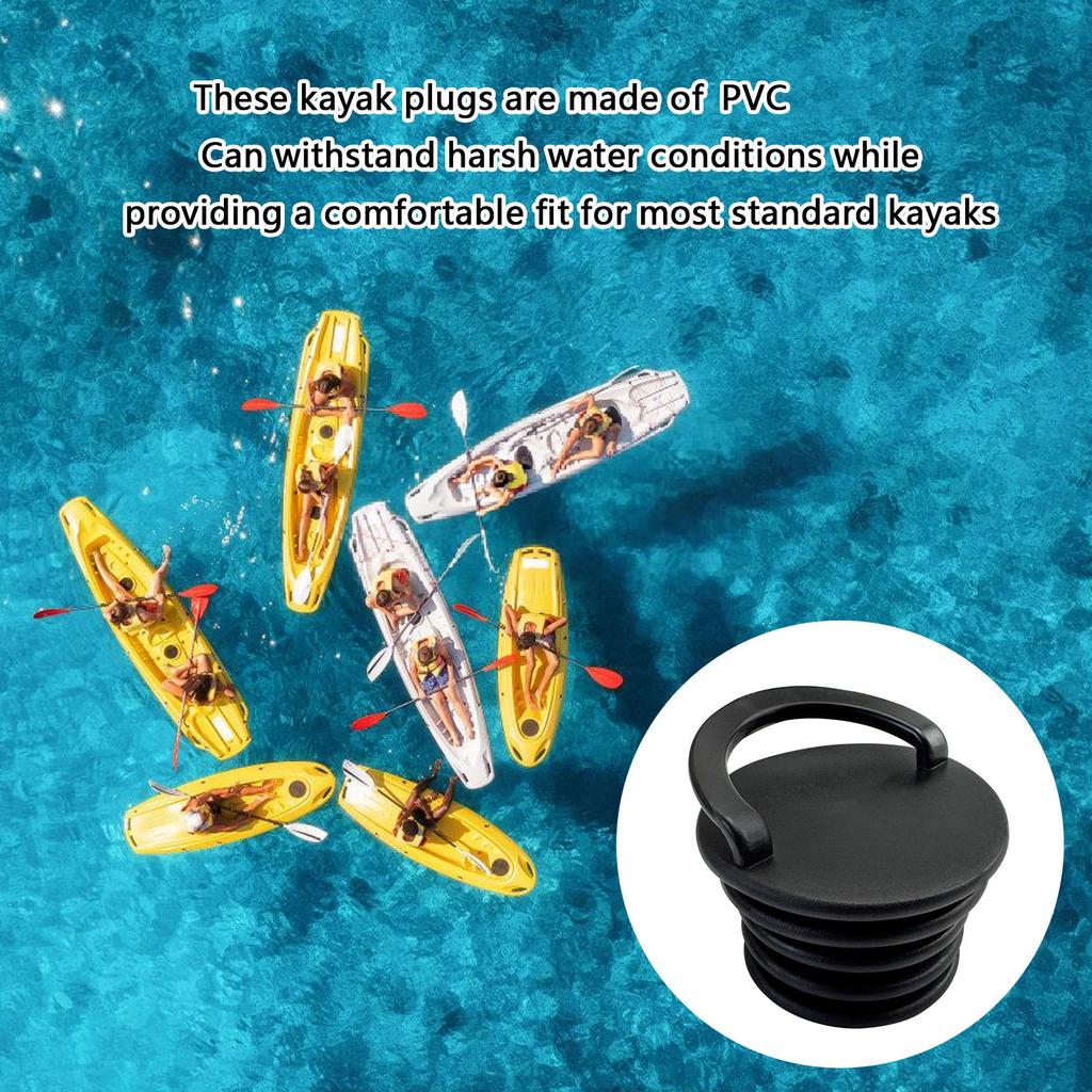 2/4Pcs PVC Scuppers Stopper Plug Kayak Drain Plug Water Stopper Boats Scupper Plugs Drain Holes Stopper Bung with Handle