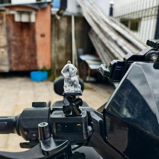 Декорация для мотоцикла Милая форма собаки Светодиодные огни на ветряной энергии Самозаряжающиеся ornaments на руль Аксессуар для велосипеда в форме собаки