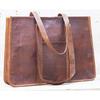 Women's Handmade Brown Real Leather Tote Bag Shoulder Handbag Retro Lady Purse