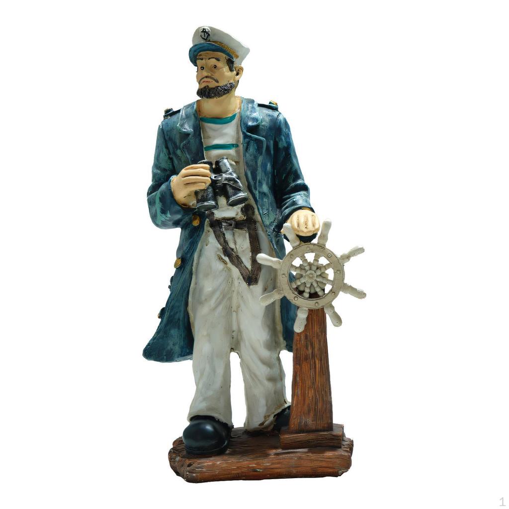 Fisherman Statue Figurine Desk Figure Decoration Home Decor Xmas Gift Sculpture Resin Sailor
