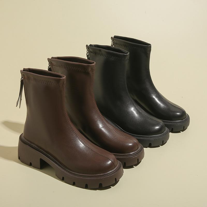 Ботинки мартин женские туфли 2025 новые популярные женские ботинки на толстой подошве тонкие ботинки британский стиль маленькие короткие ботинки женские весенне-осенние одинарные ботинки