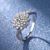 Серебряное кольцо S925, стерлинговое серебро S925, муассанит, подсолнечник, 8-символьное кольцо с микро-оправой, бриллиантовое кольцо, импортное, цвет D, чрезвычайно белый