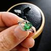 Культивация драгоценностей Рубин Изумруд Кольцо-лист Нишевый дизайн Красный корунд Кольцо-сокровище Женское