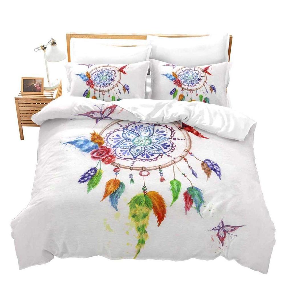 Cartoon Dreamcatcher Duvet Cover Collection Single King Feather Bedding Collection Microfiber Bohemian Comforter Cover For Girls Women Room