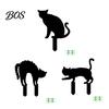 Black Cat Lawn Decor Halloween Garden Stake, Yard Sign with Glow-in-the-dark Sunproof Silhouettes Eyes, Waterproof Spooky Ghost Silhouette for Pathway