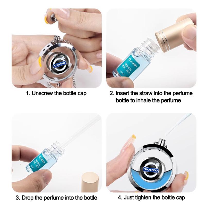 Car Perfume Pendant Air Freshener Hanging Perfume Empty Bottle Diffuser For Volvo V60 V40 XC90 S60 C30 XC60 V70 S90 Olestar AWD