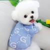 Blue Dog Sweater Creative Letter Puppy Knit Sweater Pet Fall/Winter Apparel Teddy Warm Pullover Bichon Soft Home Clothes