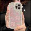 Cute 3D Pink Bowknot Soft Silicone Phone Case For iPhone 11 Case iPhone 15 Plus 14 13 12 Pro Max XS X XR 7 8 SE Shockproof Cover