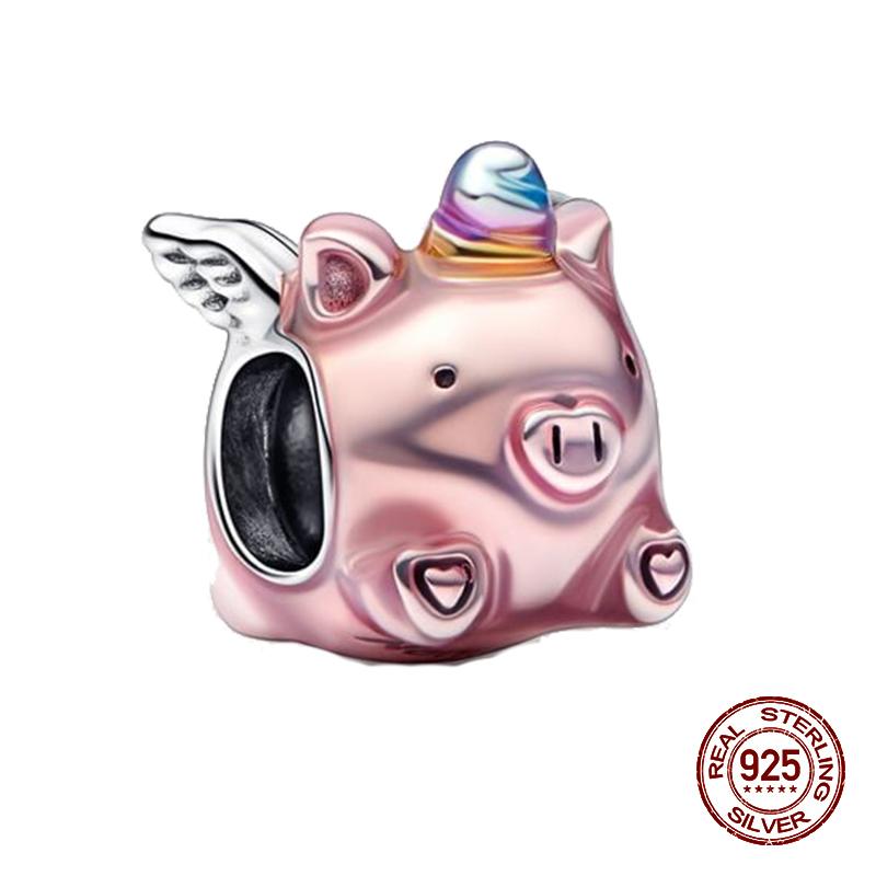 100% стерлингового серебра 925 пробы с изображением кофейного кота, кролика, медведя, пингвина, бусины, подходят для 925 оригинальных браслетов, сделай сам, подарок на день рождения, ювелирные изделия