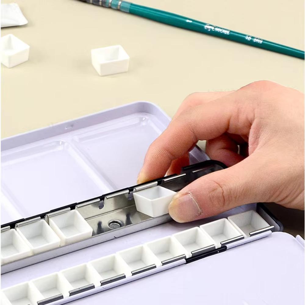 12/24/52 Grid Empty Paint Case Rectangular Watercolor Tin Palette  For Half/Full Pan